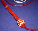 4ft Whiskey Red 16 plait Classic American Bullwhip with Custom handle pattern and Knots B
